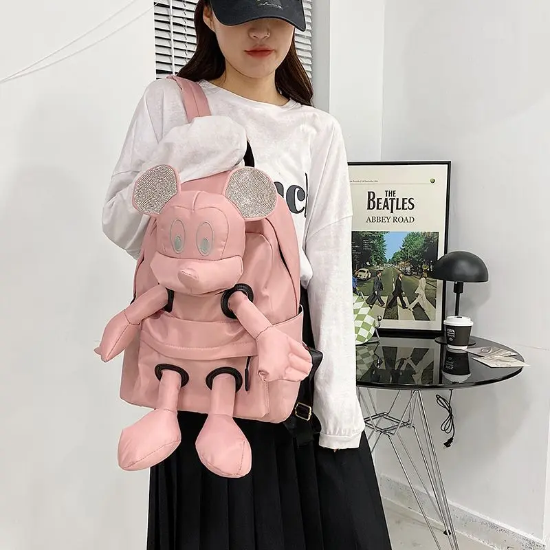 2024 cute cartoon fashion New Mickey doll backpack WOMEN'S casual large capacity travel backpack student school bag fashion
