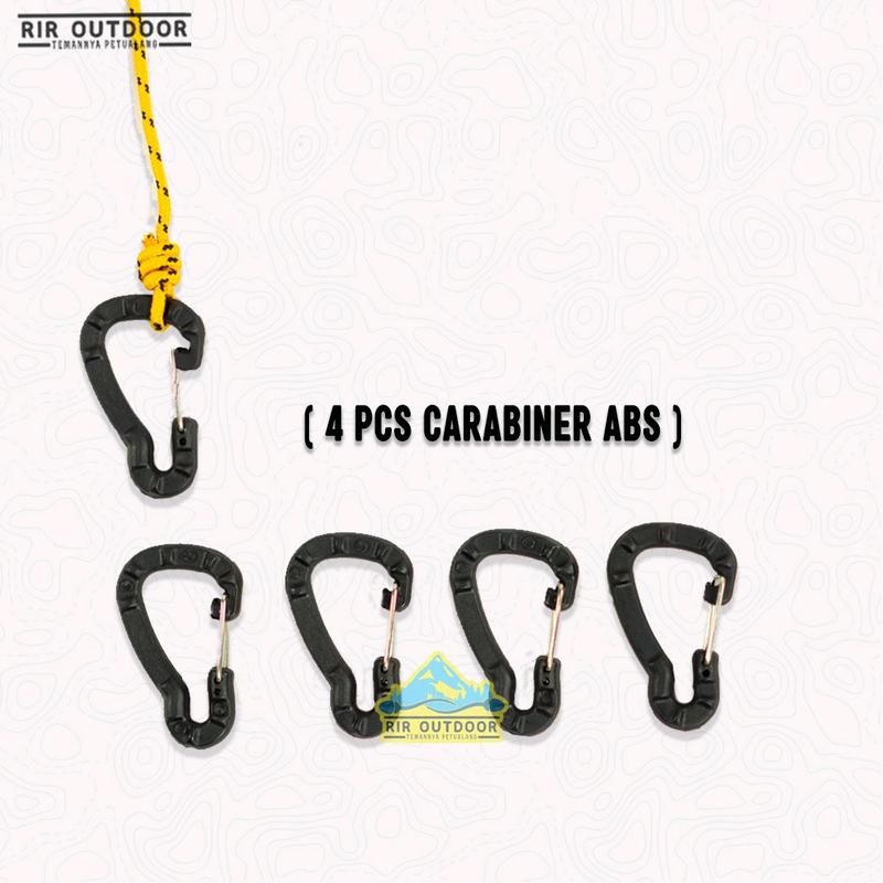 1 PAKET TALI FLYHSEET RIR OUTDOOR (4 tali, 4 guyline, 4 carabiner) Camping 3