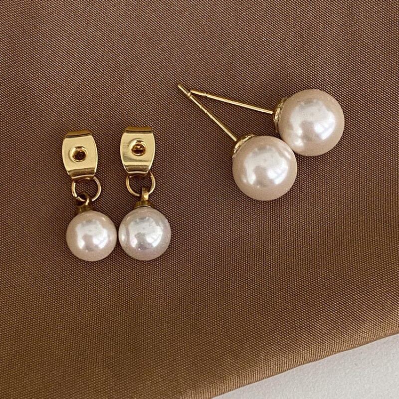 Anting Titanium Wanita Mata Putih Mewah Elegan 1099 2
