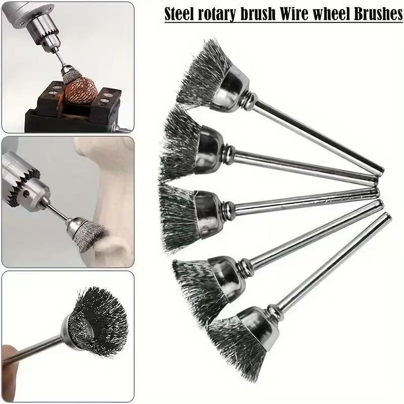 Bowl Shaped Brush Set, 24pcs/set Bowl Shaped Brush Set, Electric Tool Accessories for Cleaning, Deburring, Polishing, Grinding, Rust Removal 5