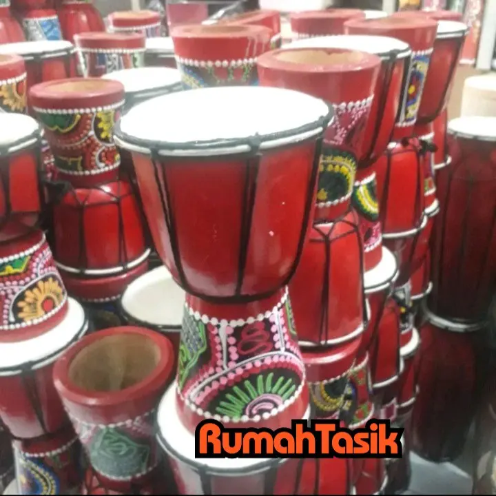 Jimbe Mini Alat Musik Tradisional Mainan Anak Kulit Kendang Asli Motif ...