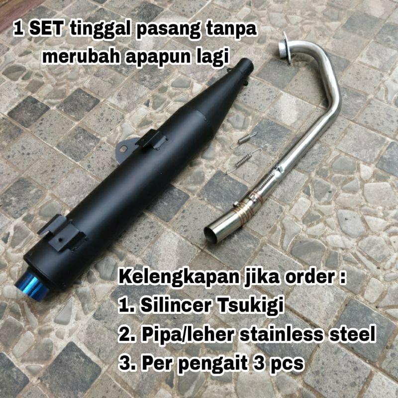 Knalpot Tsukigi Jupiter MX new MX old lama 135 MX king 150 tsugi stainless stenlis steel standar racing 4