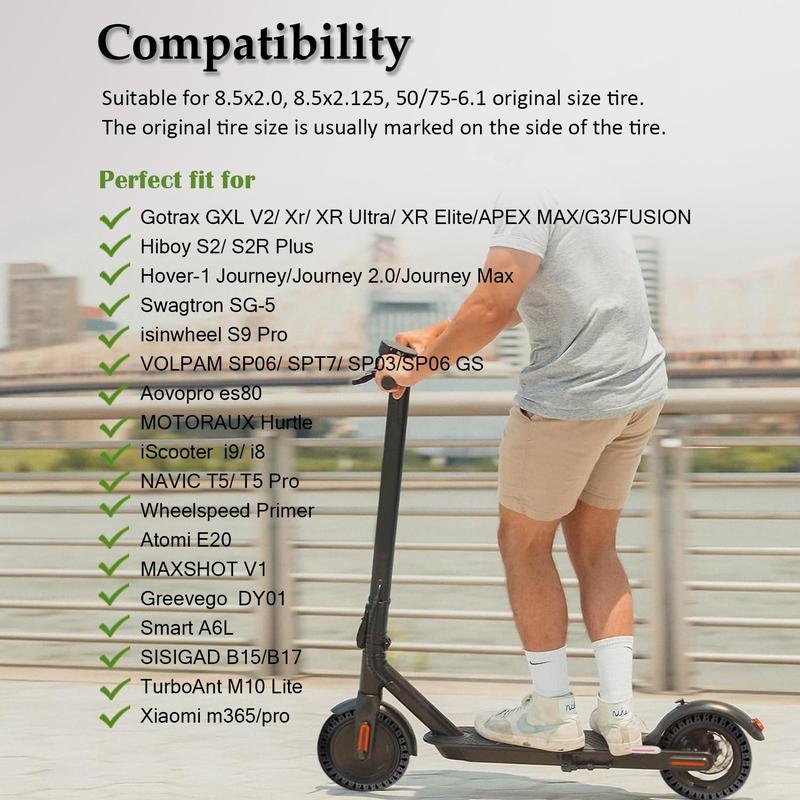 Product Introduction of 8.5x2.0 Inch Solid Tire, Honeycomb Shock Absorption Scooter Tire, Replacement Wheel for iScooter S9pro VOLPAM SP03 Scooter 2