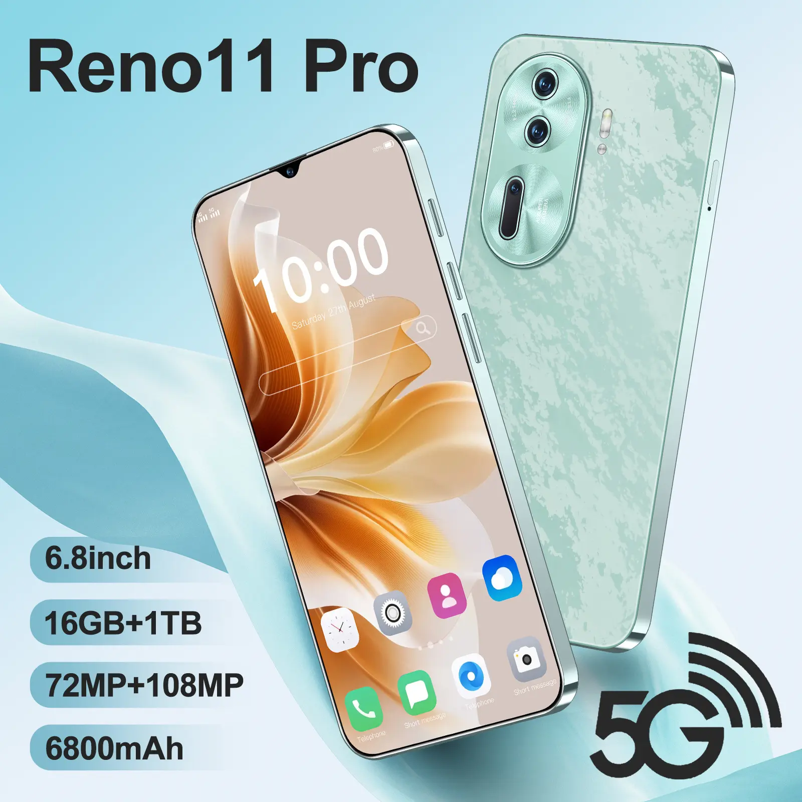 New Reno11 Pro 16GB+1TB 6.8-inch smartphone Mobile Cellphone galaxya25 galaxy s24