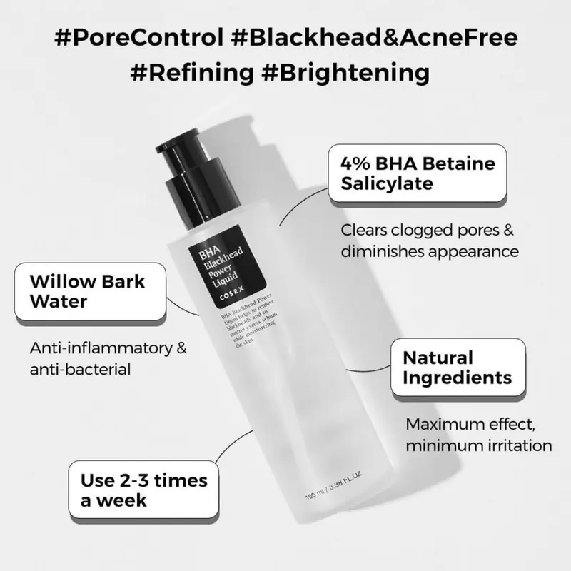 COSRX BHA Blackhead Power Liquid 100 Ml - Toner Eksfoliator Untuk Komedo Hitam(Essence Untuk Blackhead) - Skincare 6