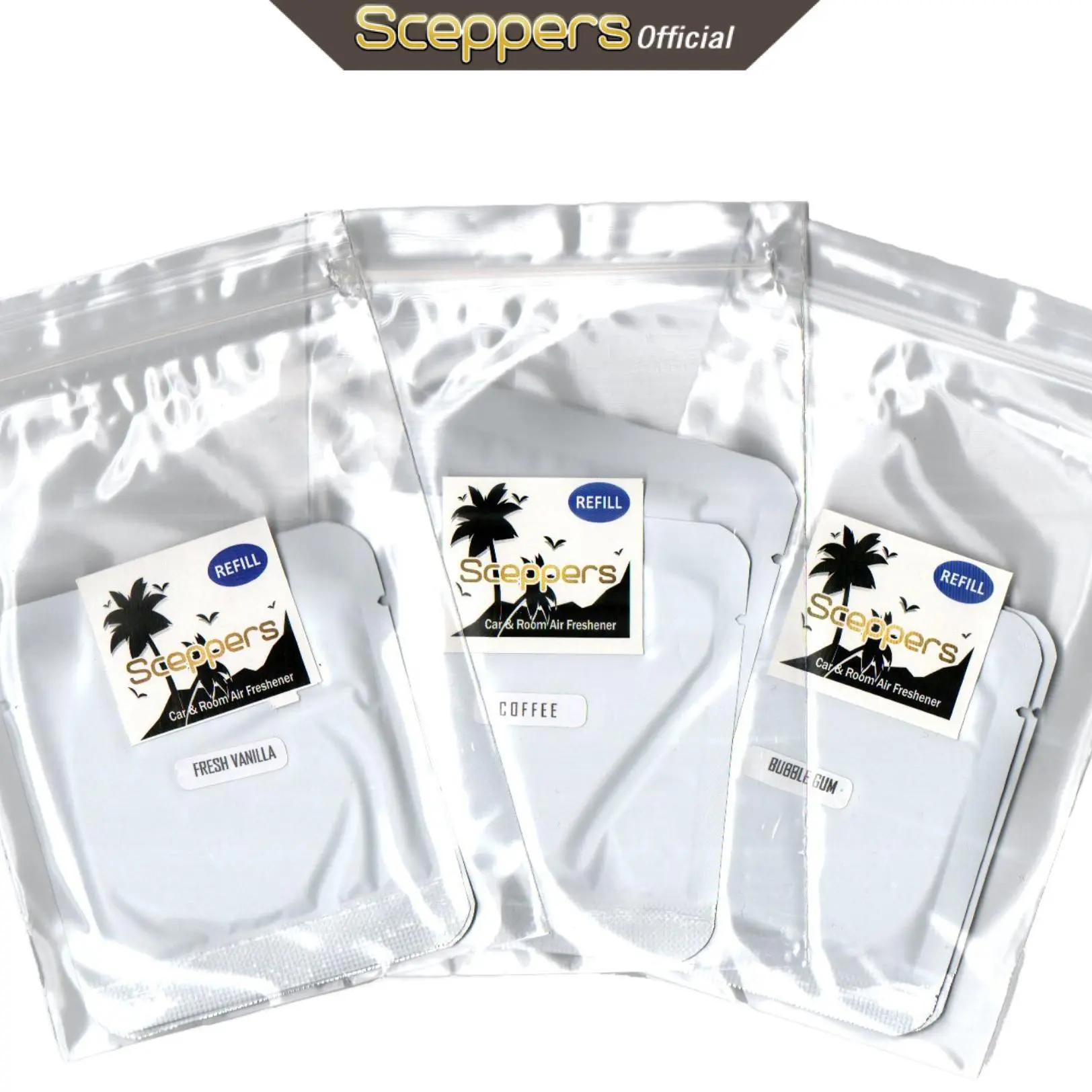Refill Isi Ulang Parfum Mobil Pengharum Ruangan Kertas / Kayu Sceppers - Kemasan Sachet