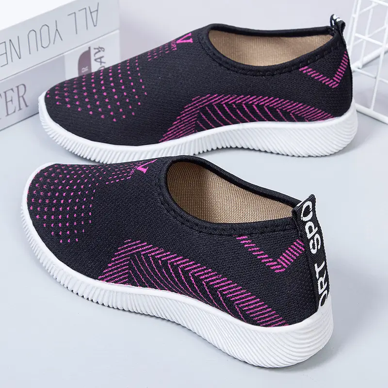 Women's New Breathable Lightweight Walking Shoes Non-Slip Soft Sole Flat Shoes