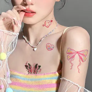 【lingerly】Girl Colorful Butterfly Tattoo Sticker Waterproof Simulation Tattoo Washable Tattoo Sticker