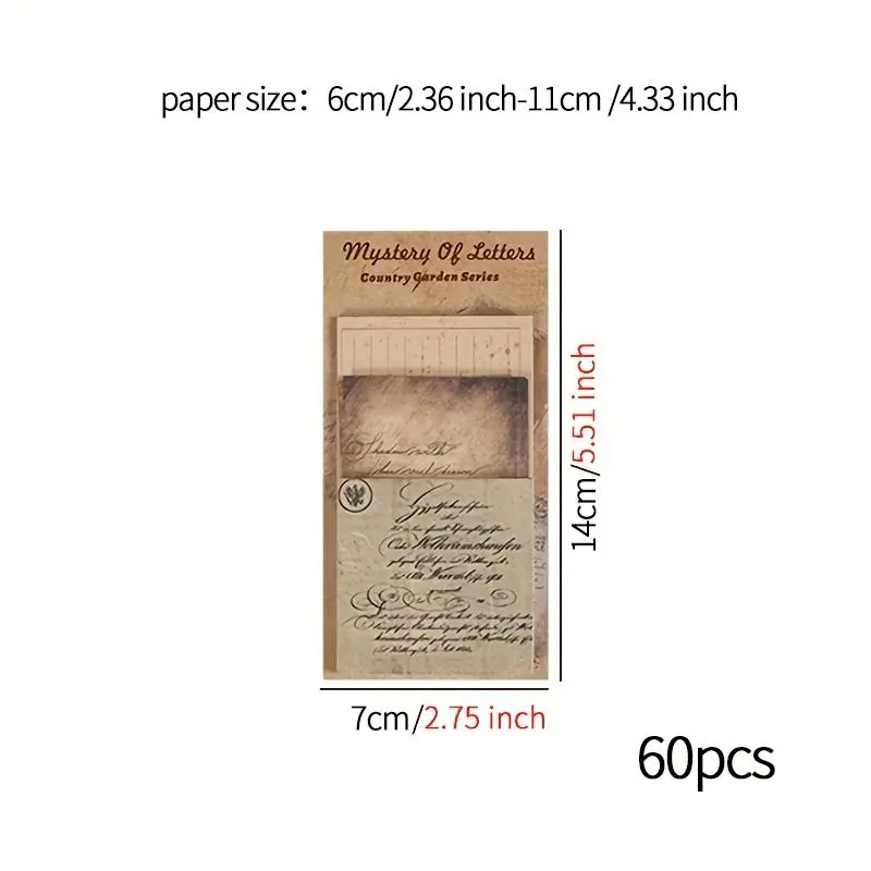Random Vintage Material Paper (60 Sheets/pack), Multipurpose Scrapbooking & Journal Making Material Paper, DIY Decorative Paper for Scrapbooking & Journal Making 2