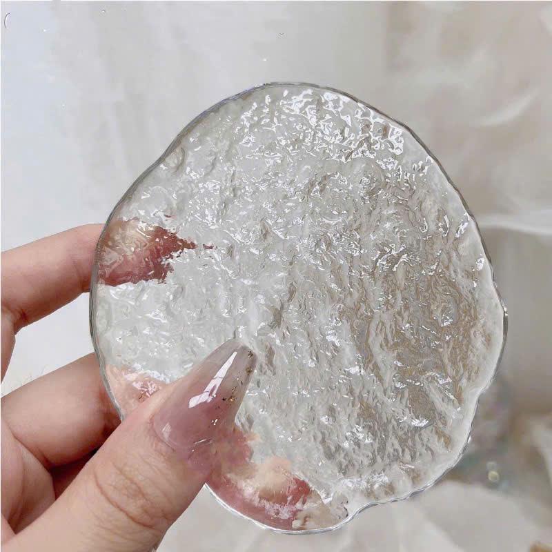 khay thủy tinh đựng trang sức dùng làm đạo cụ chụp ảnh trong suốt tán màu nail-phụ kiện nail 1