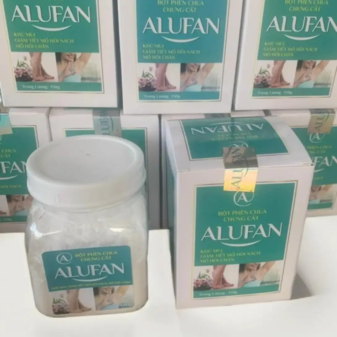 Bột phèn chua chưng cất ALUFAN 150gram xịt hôi chân