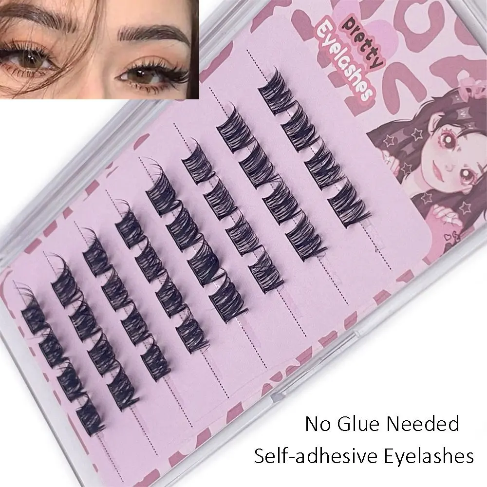 Handmade Self Adhesive Self Adhesive Eyelashes Clusters No Glue Needed Press On Lashes Natural Wispy Reusable Self Adhesive Lash Clusters for Beginners