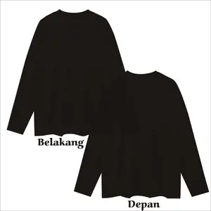 Indo  Kaos Polos Lengan Panjang Bahan 24 S Tebal Dan Halus Unisex Putih Hitam Pria Wanita