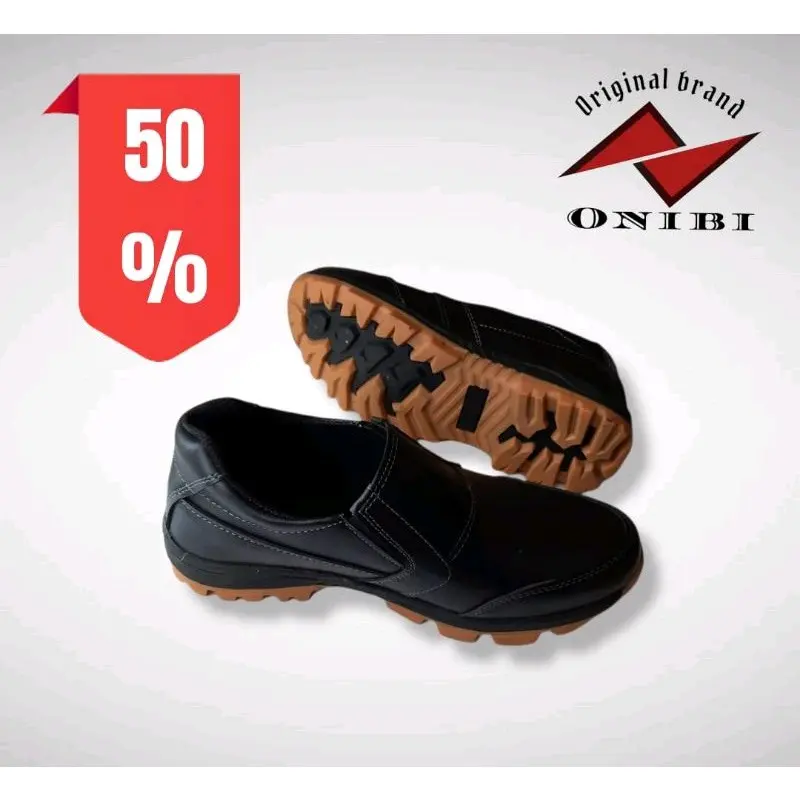 Sepatu Savty Kerja Onibi Boots Pendek slip on Shoes Flat Sneakers Pria