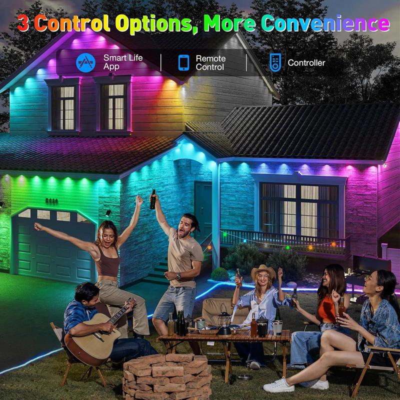 Smart Outdoor Light, 1 Count RGBAI Outdoor Light with 256 Scene Modes, Waterproof LED Eave Light, Suitable for Daily and Feature Lighting, Holiday Decoration 6