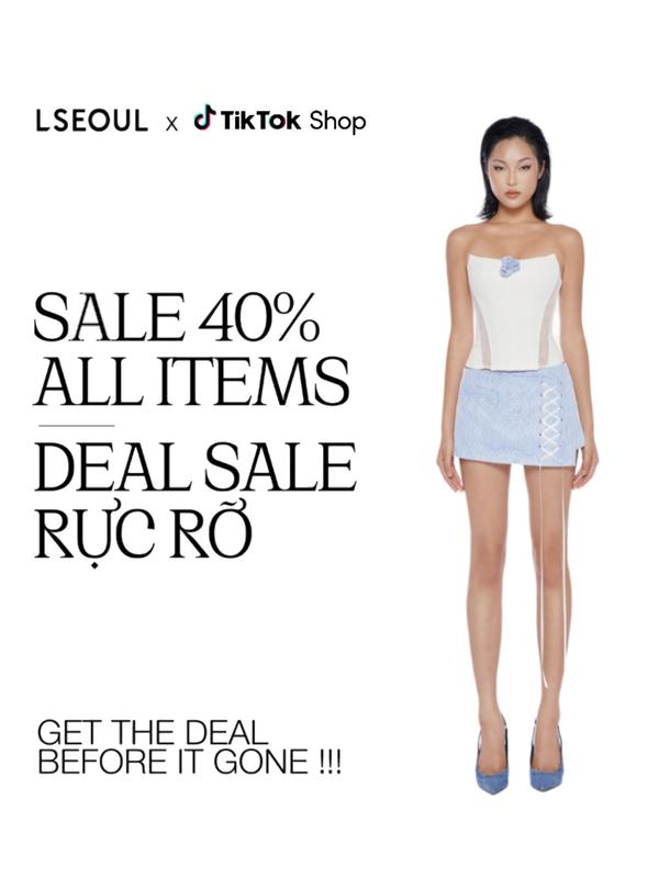 LSEOUL - Emma Set Áo Corset Chân Váy Ngắn Nữ Women B23101371 Top Top