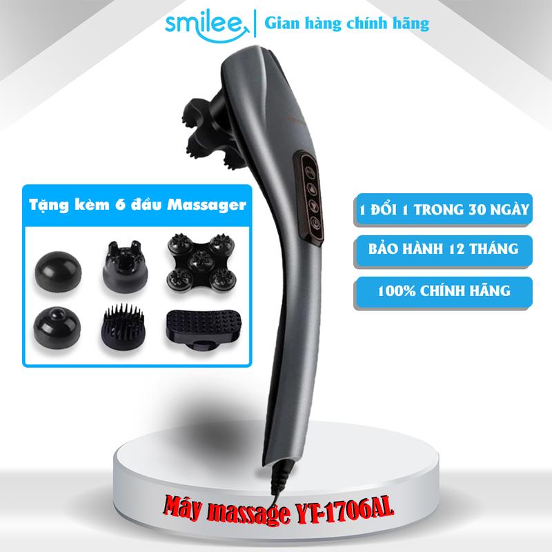 Máy massage đấm lưng cầm tay Yotuo YT-1706AL, 6 đầu massage, 12 chế độ massage, 10 mức độ massage. Bảo hành 12 tháng Smilee. Phiên bản mới 2024
