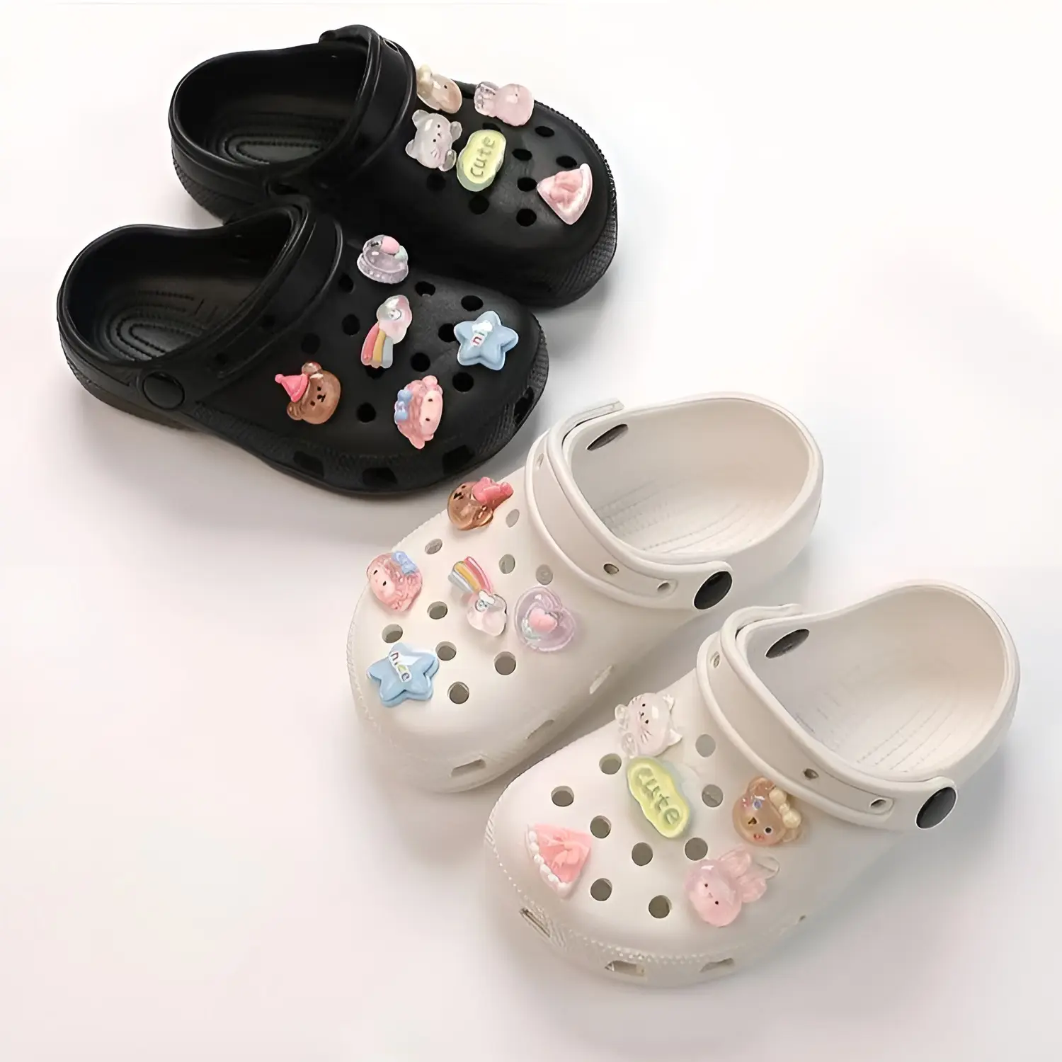 Cutebear Sandals slip ons Slippers For Kids Baby Girls Boys with Jibbitzs
