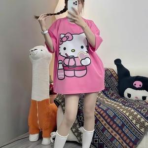 Áo Thun Nam Nữ HELO KITY, Áo Phông Unisex From Rộng Top Cổ Tròn Women