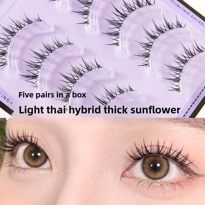 XIXI-5D Curled False Eyelash Clusters Transparent One Piece Natural Pseudo Natural Pure Pure Desire Style Manga Eyelash 2