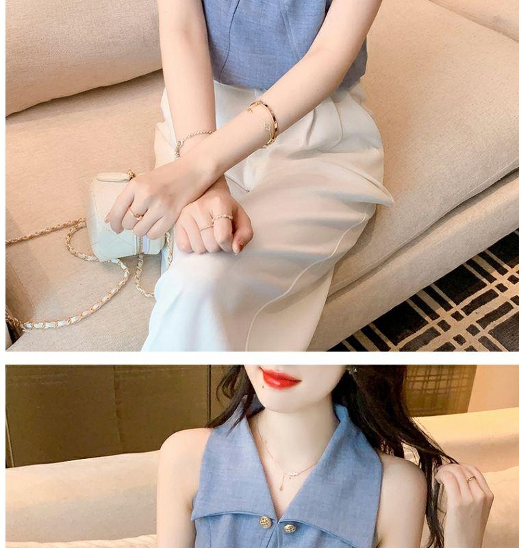 Product Introduction of Áo Sơ Mi Nữ, Trễ Vai Và Không Tay, Cao Cấp, Có Ve Áo, Phong Cách Nữ Thần, Sang Trọng Và Sang Trọng, Thích Hợp Cho Mùa Hè, Áo Phối Kiểu 2024 19