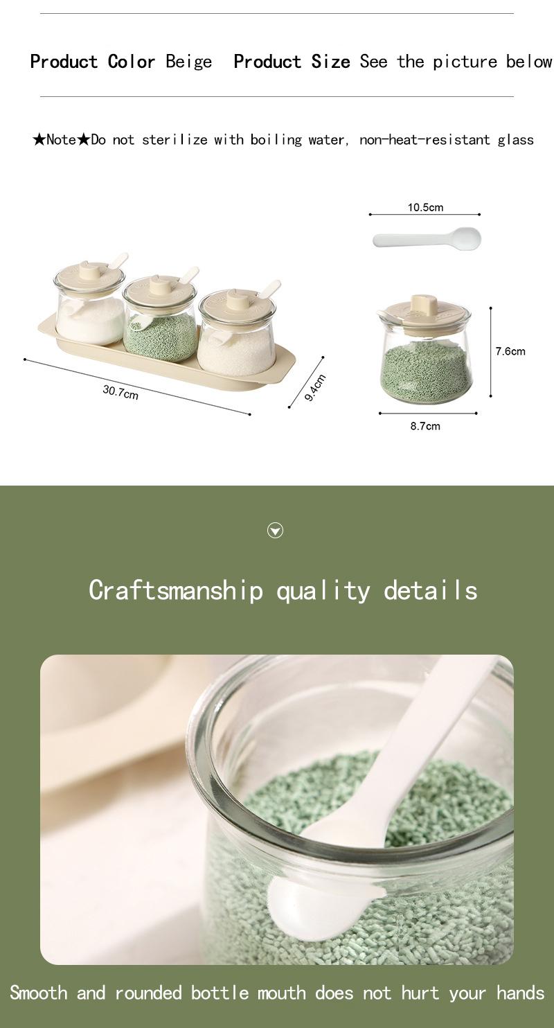 Product Introduction of Glass Seasoning Bottle Jar Household Kitchen Specific Seasoning Box Light Luxury Storage Packaging Combination Set 11