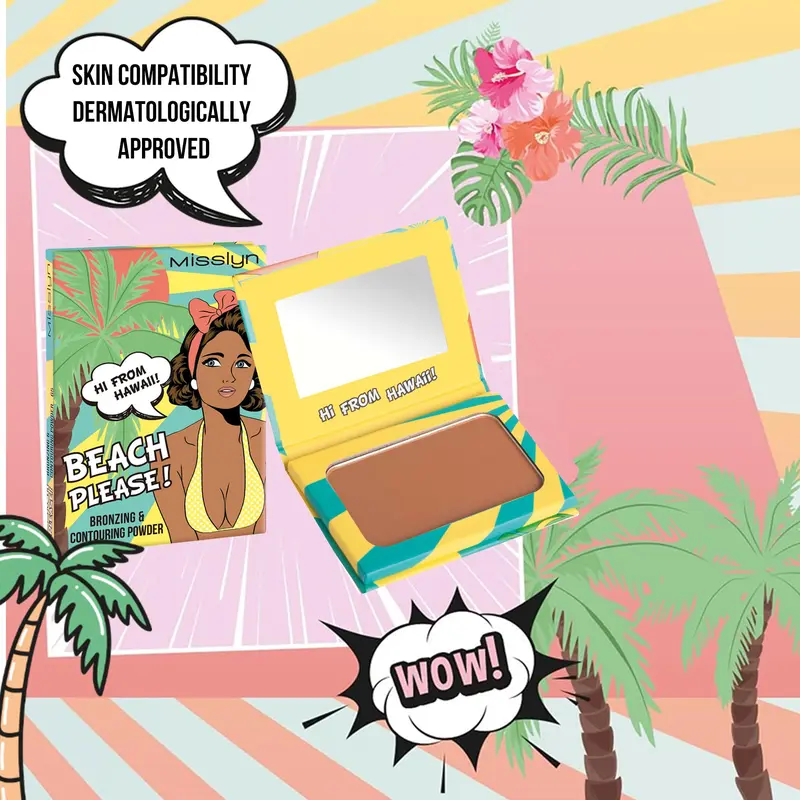 Beach Please! Makeup Set, 3 Counts/set Long Lasting Shimmer Body Cream & Bronzing & Contouring Powder, Cosmetic Product for Women & Girls 5