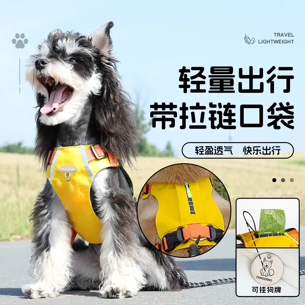 Cross-Border Dog Leash Breathable Waterproof Explosion-Proof for Small and Medium Dogs Pet Dog Harness Dog Walking Leash