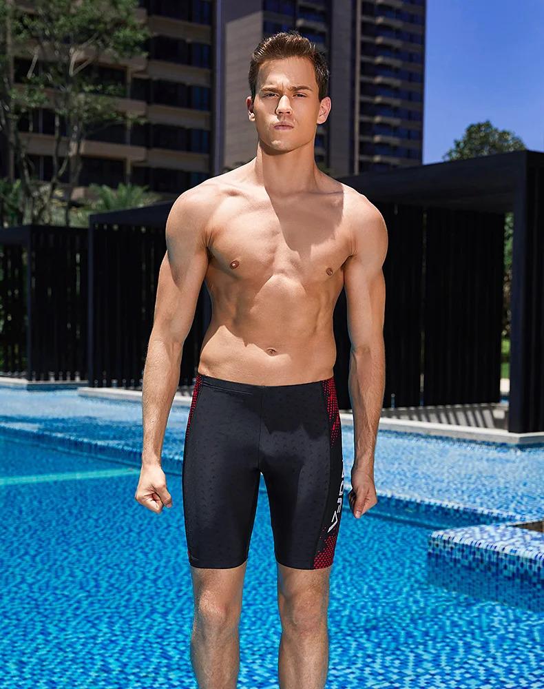 MenTraining Swimming Trunk Sharkskin Swimming Jammer Professional Competitive Beach Shorts Racing Quick-drying Anti-chlorine Boys Competitive Swimsuit_voghion.com