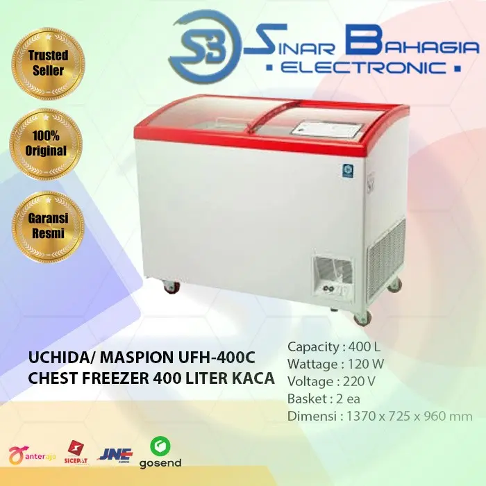 UCHIDA/ MASPION UFH-400C CHEST FREEZER 400 LITER KACA 0