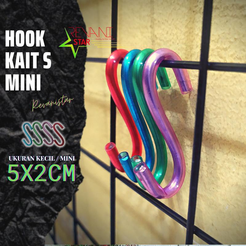 Lusinan 12pcs Hook S mini warna kait S kecil gantungan aksesoris cantolan ram kaitan gantungan kunci hook kait s kecil 2