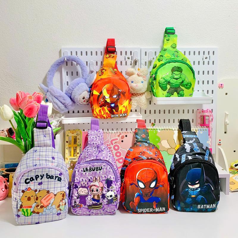 (Kích cỡ: 18cm) Túi bao tử, túi đeo chéo cho bé trai bé gái dễ thương nhân vật hoạt hình