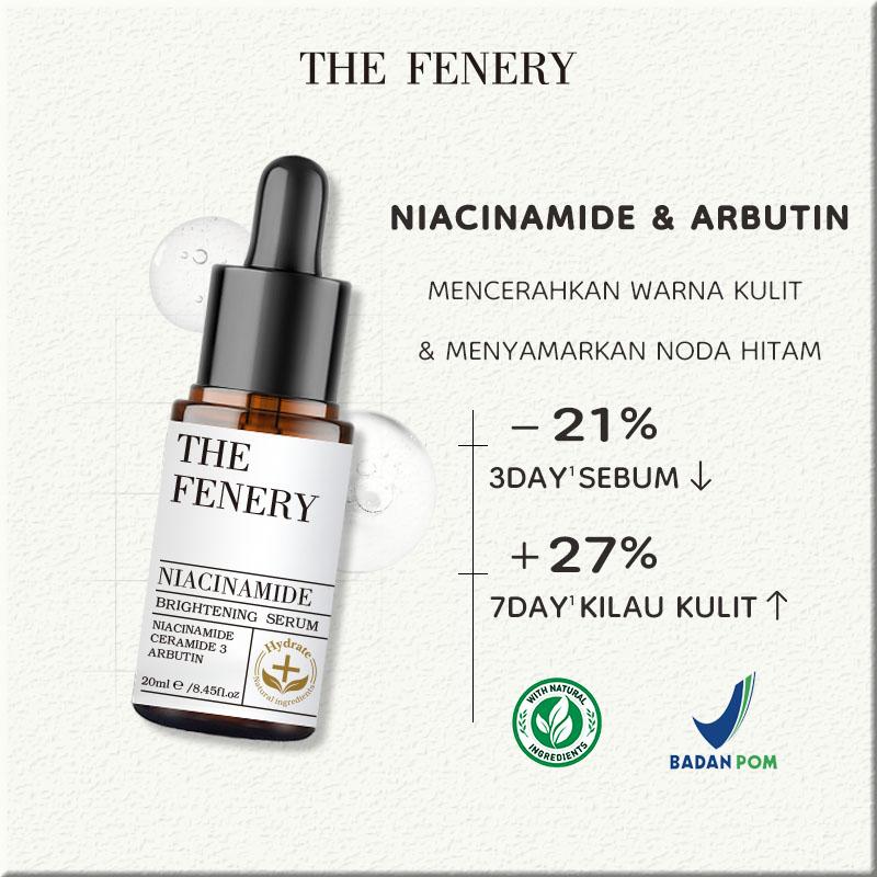 The Fenery 5pcs AHA Centella  Toner & Salicylic Acid Cleanser & Niacinamide Brightening Serum & Niacinamide Whitening Sunscreen & Ceramide Cream - Facial Wash Jerawat Ceramide Moisturizer Wajah Niacinamide Brightening Suncreen Serum Toner Wajah Pencerah 1