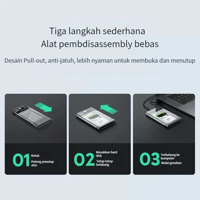 Enclosure 2.5 Inch USB3.0 Casing Harddisk External Hard Drive Enclosure Disk Data Portabel SSD Enclosure Plastic Pc 6