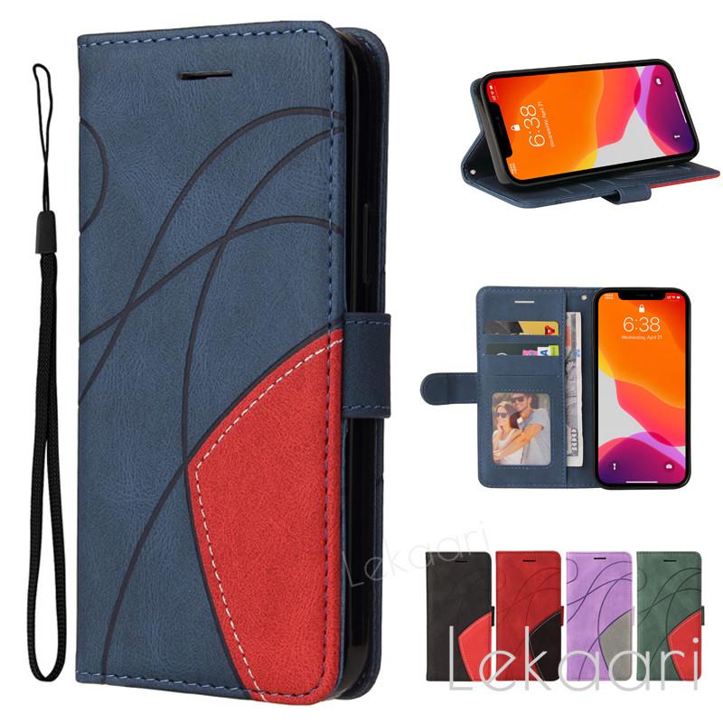 ฝาพับหนังด้าน, สำหรับ Poco C71 C65 M7 F7 X7 M6 F6 X6 X5 F5 Pro 5G, เคสกระเป๋าสตางค์แบบบล็อกสี, พร้อม