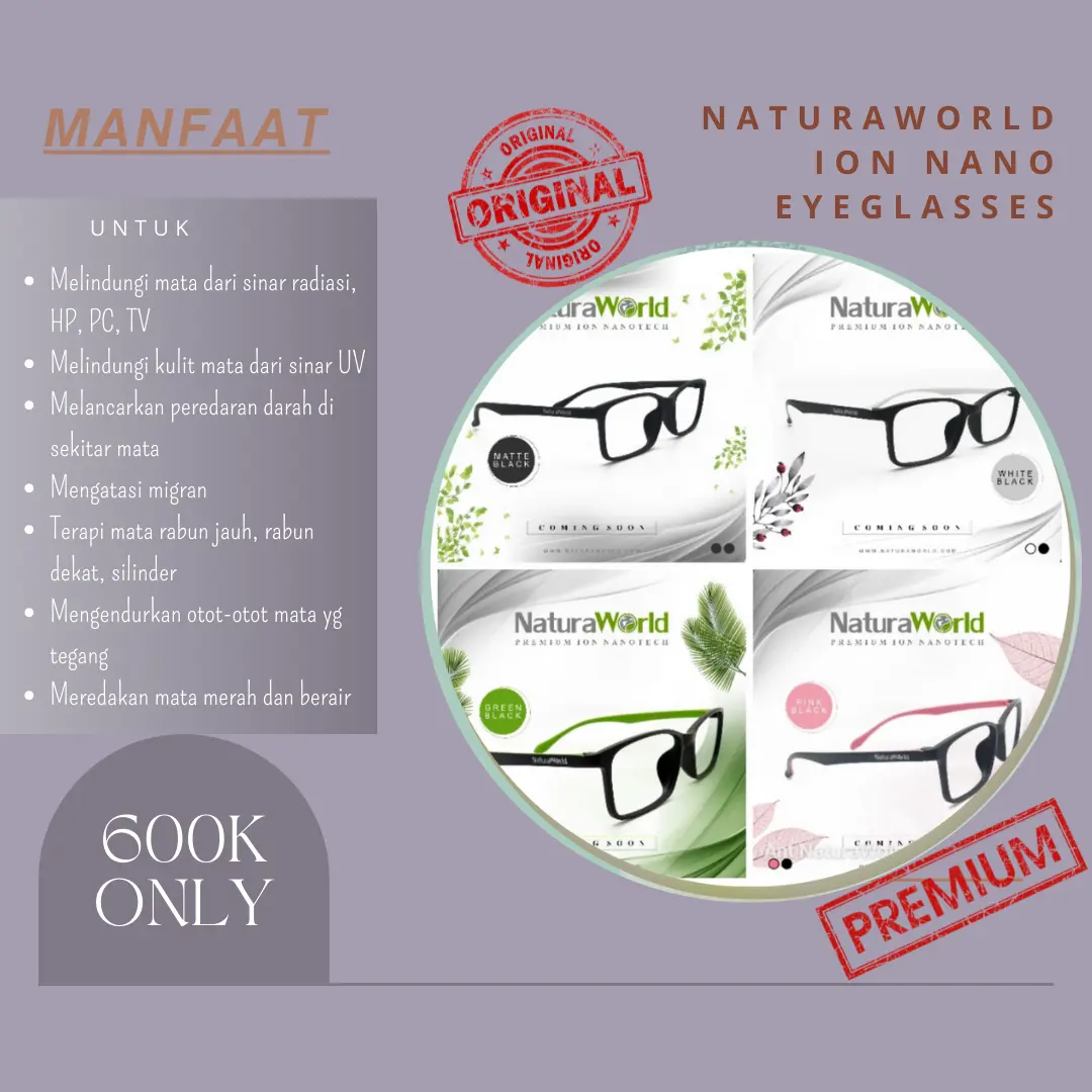 Kacamata ion nano naturaworld Blue Eyewear Glasses
