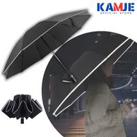 Gambar KAMJE Payung Lipat Otomatis Buka Tutup Reflective Strip 105cm Kuat Tahan Angin UV Premium KMJ7284 - Hitam dari KAMJE Official Store Kota Administrasi Jakarta Barat 1 Tokopedia