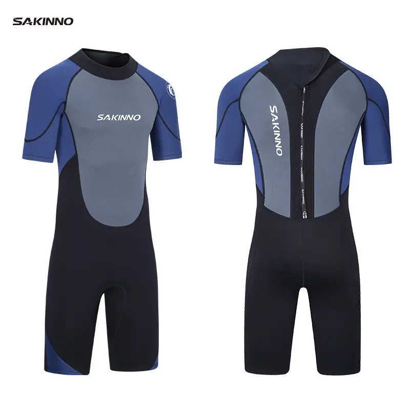 One-piece Diving Suit for Men, Warm, Cold-proof, Sun-proof, Short-sleeve Diving Suit for Swimming, Motorcycling, Surfing, Snorkeling, and Coach Swimwear