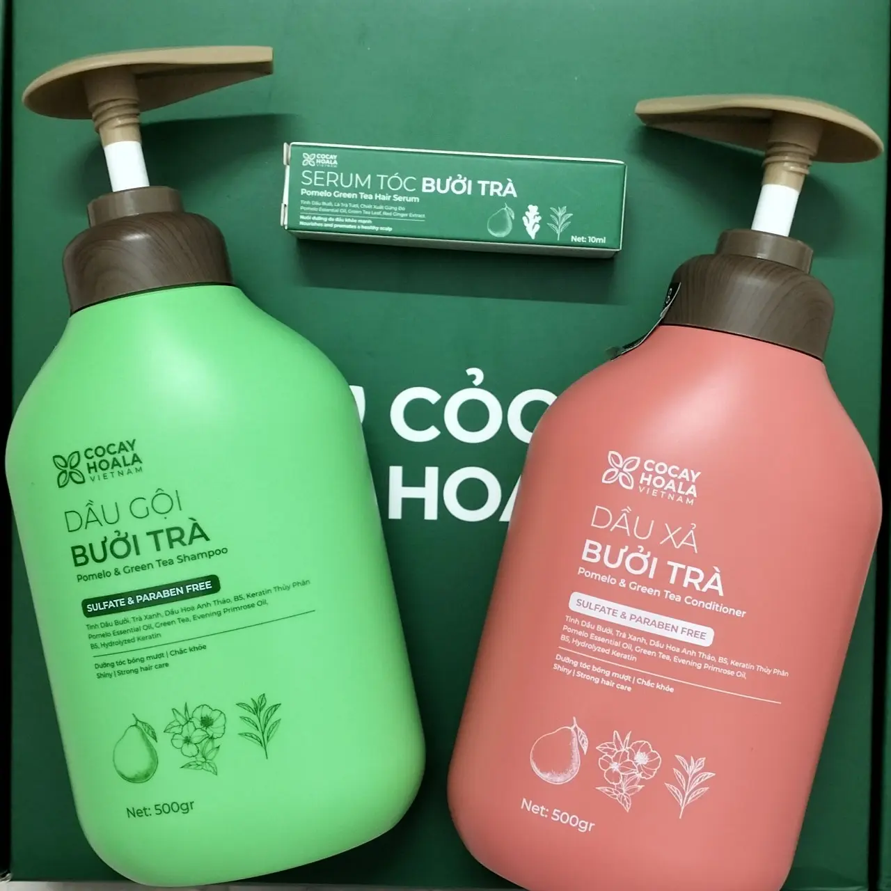 Dầu gội bưởi trà - Serum mọc tóc. Cỏ cây hoa lá.  Phục hồi tóc hư tổn Nữ Dưỡng Tóc