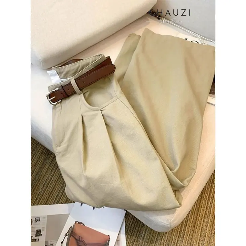 [ XẢ KHO ] Quần Kaki Dáng Suông Nữ CHAUZI QD691 - Phong Cách Casual Pants Dễ Phối Đồ Thiết Kế Thời Trang Hottrend 2024 - Women Nhung Kaki Jean Đen Kem 4