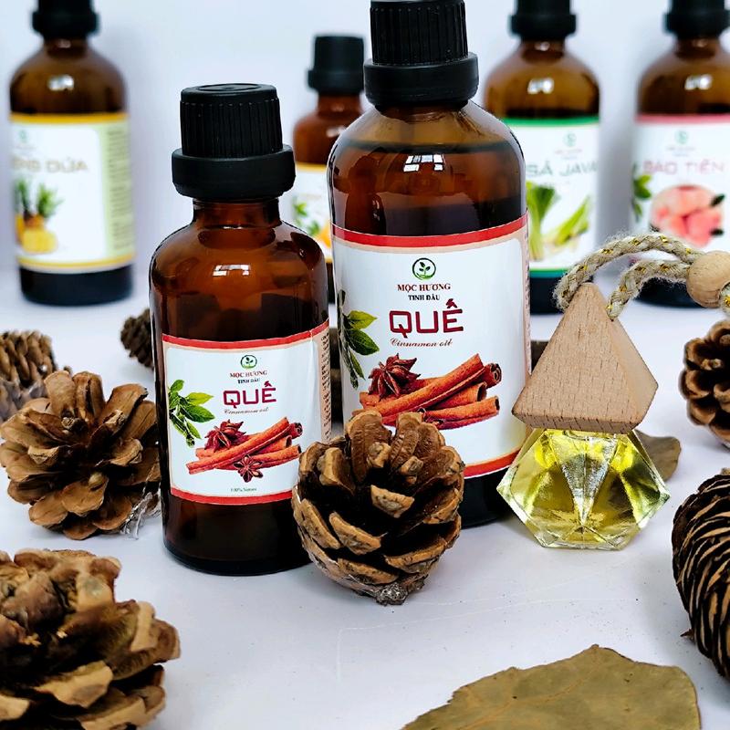 Tinh Dầu Quế Tự Nhiên 100ml 50ml tinh dầu thơm phòng kháng khuẩn xua đuổi côn trùng . tặng kèm vỏ treo xe
