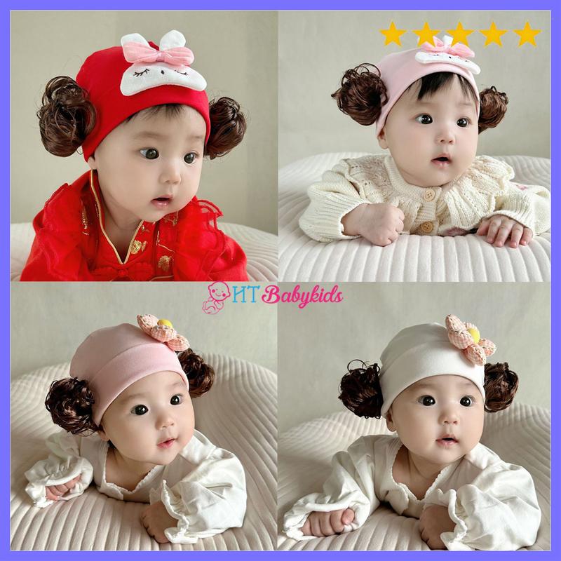 TẾT 2024 Nón Tuban Tóc Giả Thỏ Xinh Đáng Yêu Cho Bé Gái