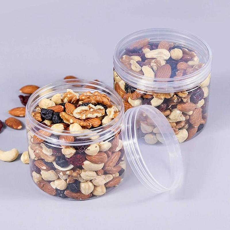Portable Clear Sealed Can with Lid Circular Storage Bucket Plastic Food Jar Food Grade Sealed Empty Packing Bottle 1