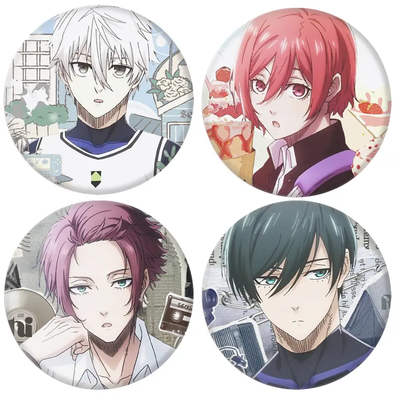 BLUE LOCK Yoichi Isagi Tinplate Badge Mirror Keychain Backpack Pendant Meguru Accessories