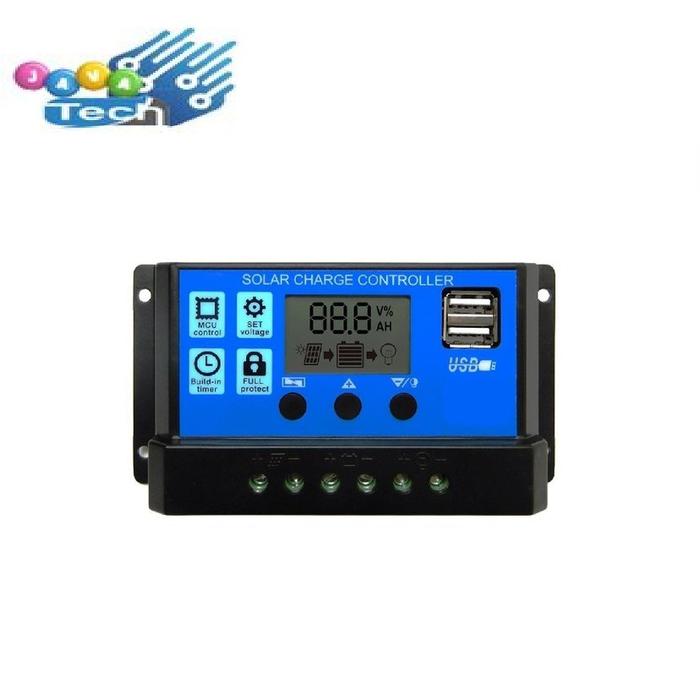 Jual Solar Charge Controller PWM LCD Display Dual USB Output 12V/24V ...