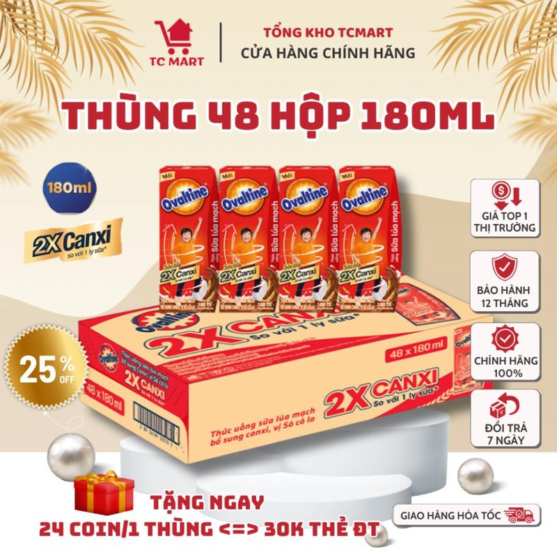 THÙNG 48 hộp Thức uống lúa mạch gấp 4 Canxi Ovaltine vị Socola - HÀNG CHÍNH…