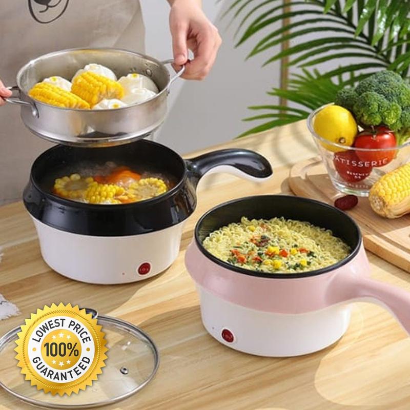 【KEDAI_JJ Electric Non Stick Ceramic Frying Pan Rice Portable Mini Rice Cooker Periuk Nasi Multicooker Steamer