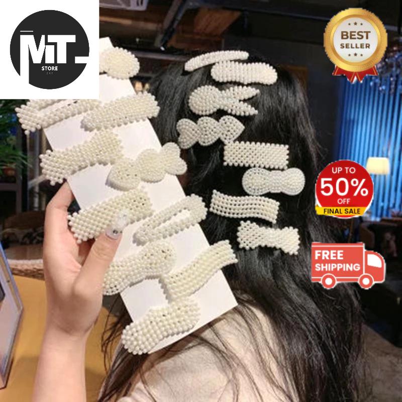 Kẹp Tóc Đính Ngọc Trai Đơn Giản Dễ Thương Cho Nữ 4