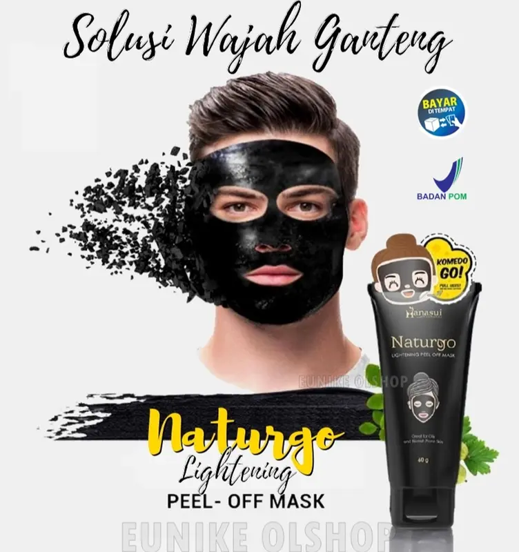 MASKER PEMBERSIH KOMEDO DAN JERAWAT NATURGO LIGHTENING PEEL OFF MASK HANASUI MASKER PEMBERSIH WAJAH PRIA DAN WANITA Masker Wajah Komedo dan Berminyak Pria Kemasan Black Masker Kusam Mencerahkan Vitamin 0