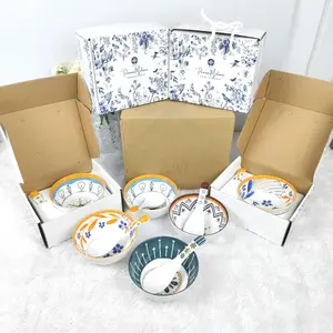 Mangkok & Sendok Premium Melamin - 2 Mangkok + 2 Sendok Gift Box Eksklusif - Cocok untuk Kado Pernikahan dan Pindahan Rumah - Set Makanan Keluarga yang Kuat dan Ringan